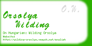 orsolya wilding business card